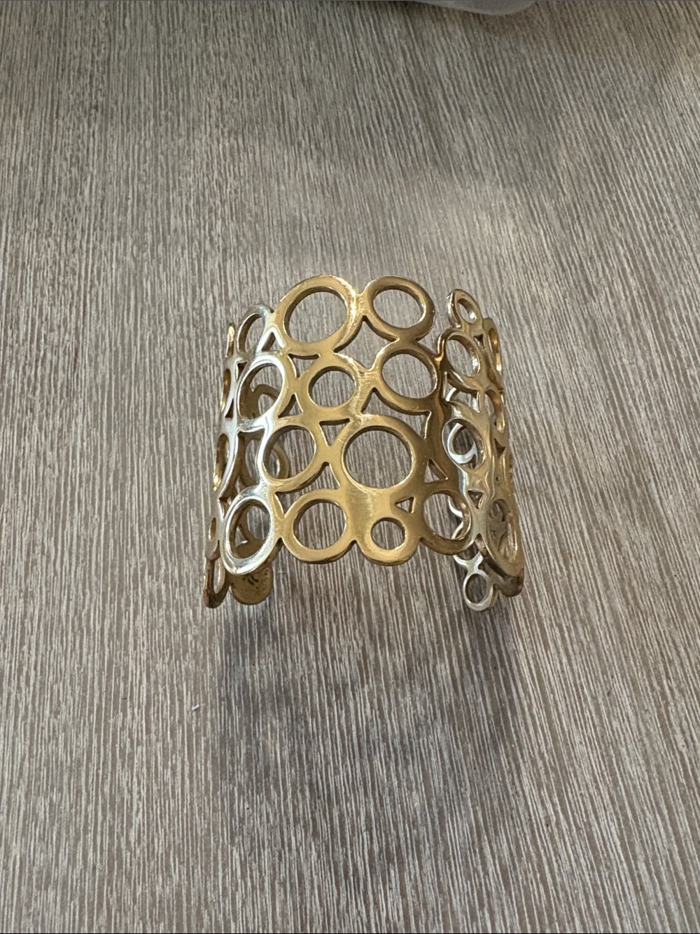 Rustic Cuff Gold Openwork Circle Cuff Bracelet